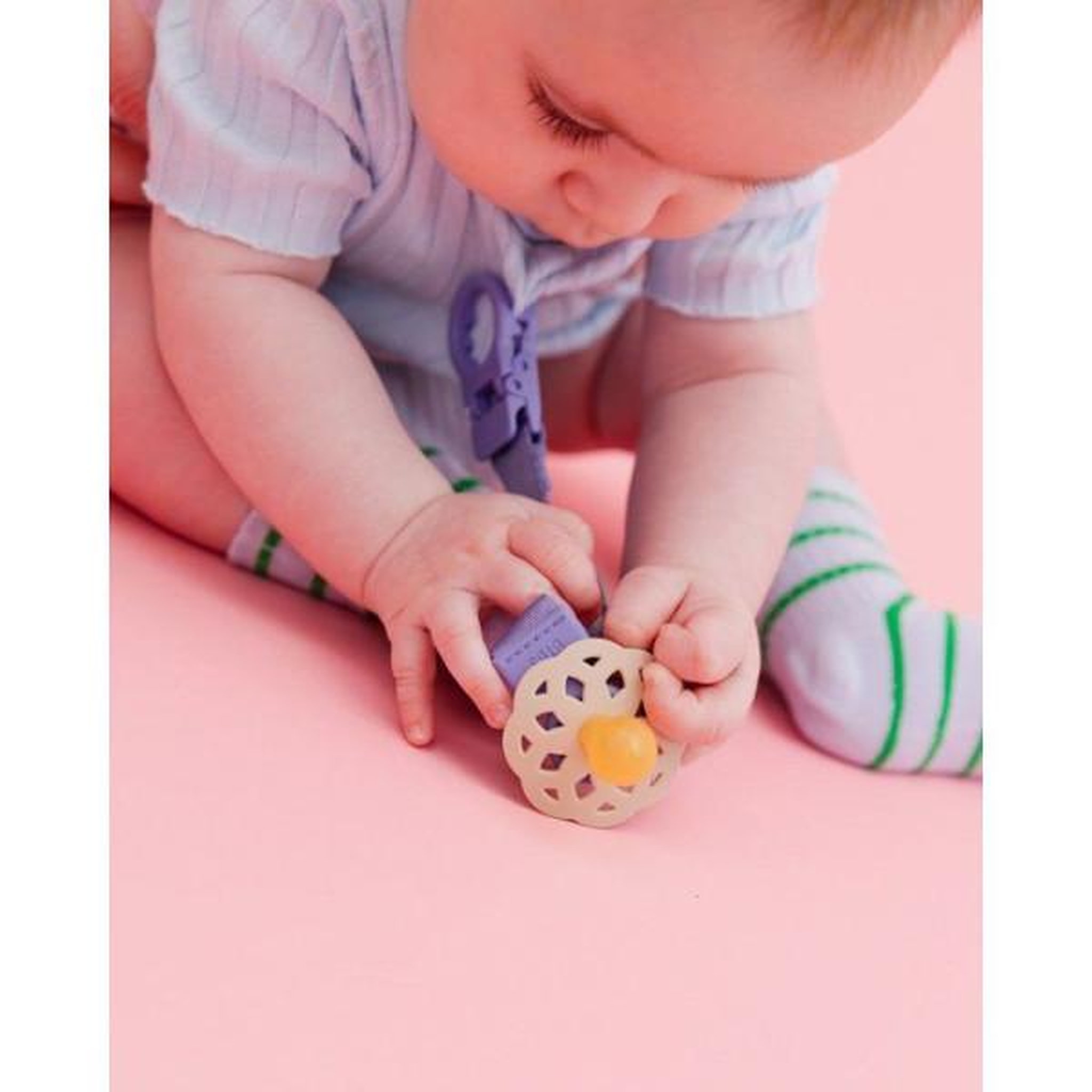 Voir la diapositive 4 : BIBS Sucette bébé - BIBS - Boheme - Embout rond - Pack de 4 - Caoutchouc naturel - Taille 1 Ivory Blush Blossom Dusty Lilac