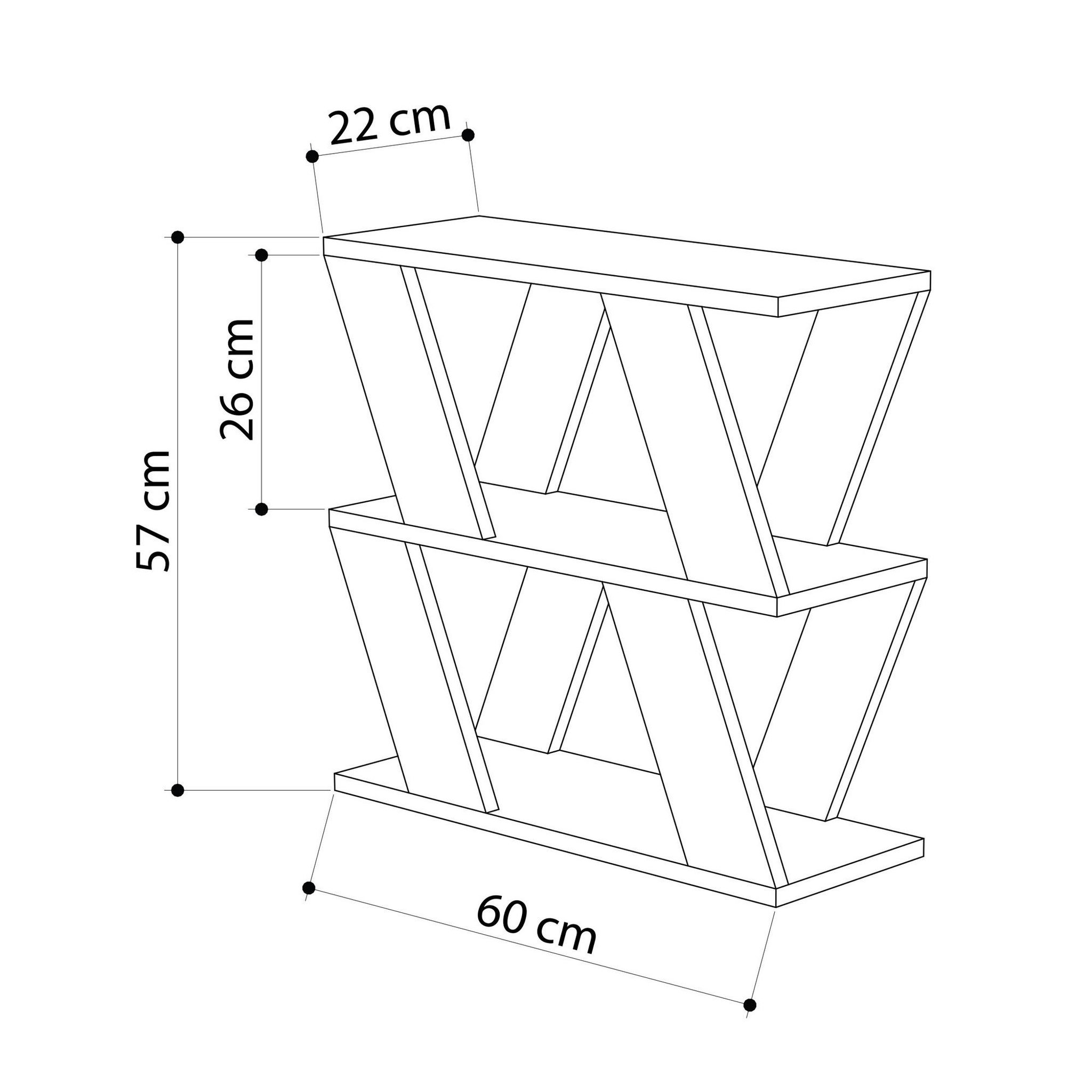 Voir la diapositive 4 : Habitat et Jardin Table d'appoint en bois  lazena  - 60 x 22 x 57 cm - blanc