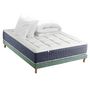 Voir la diapositive 1 : IDLITERIE Ensemble matelas ressort 7 zones KING STYLE, mémoire de forme, sommier, couette, oreillers