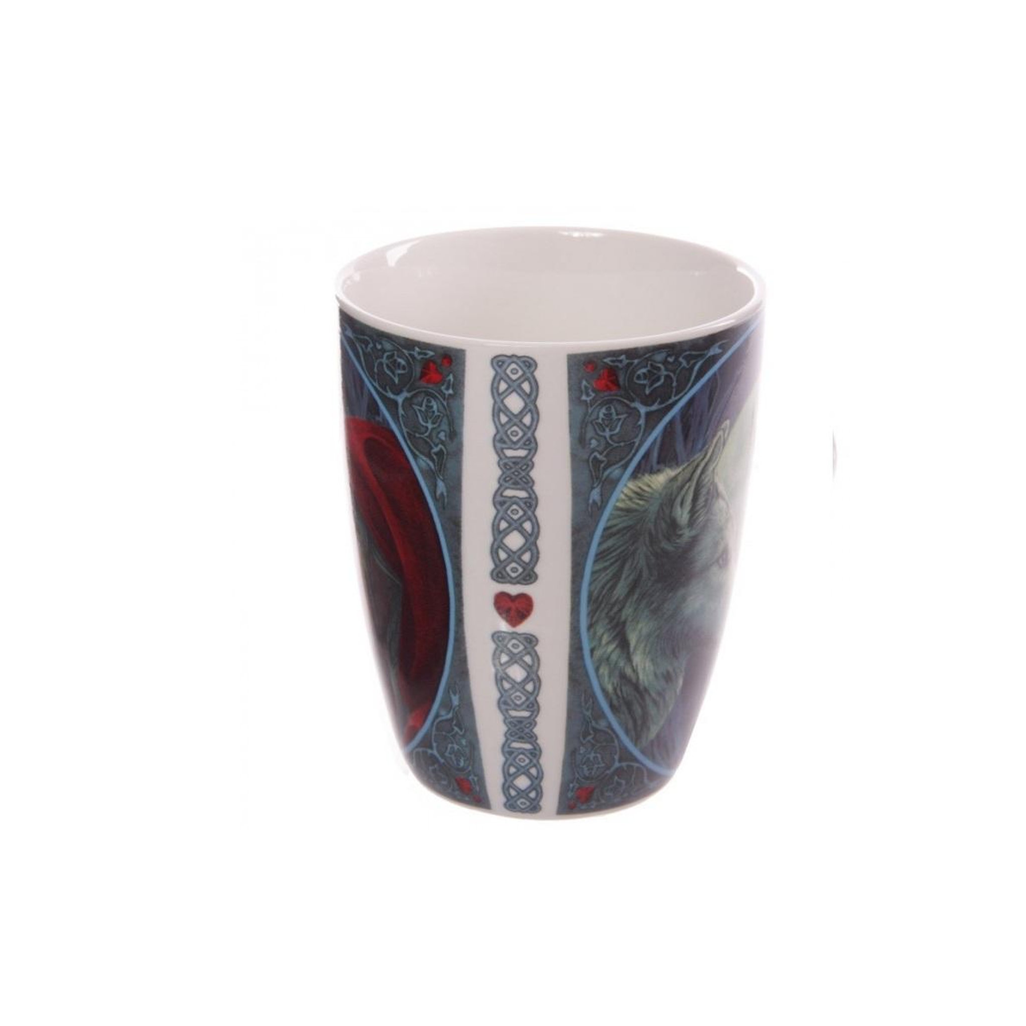 Voir la diapositive 3 : Eden Mug chaperon rouge et loup sous la pleine lune par lisa parker