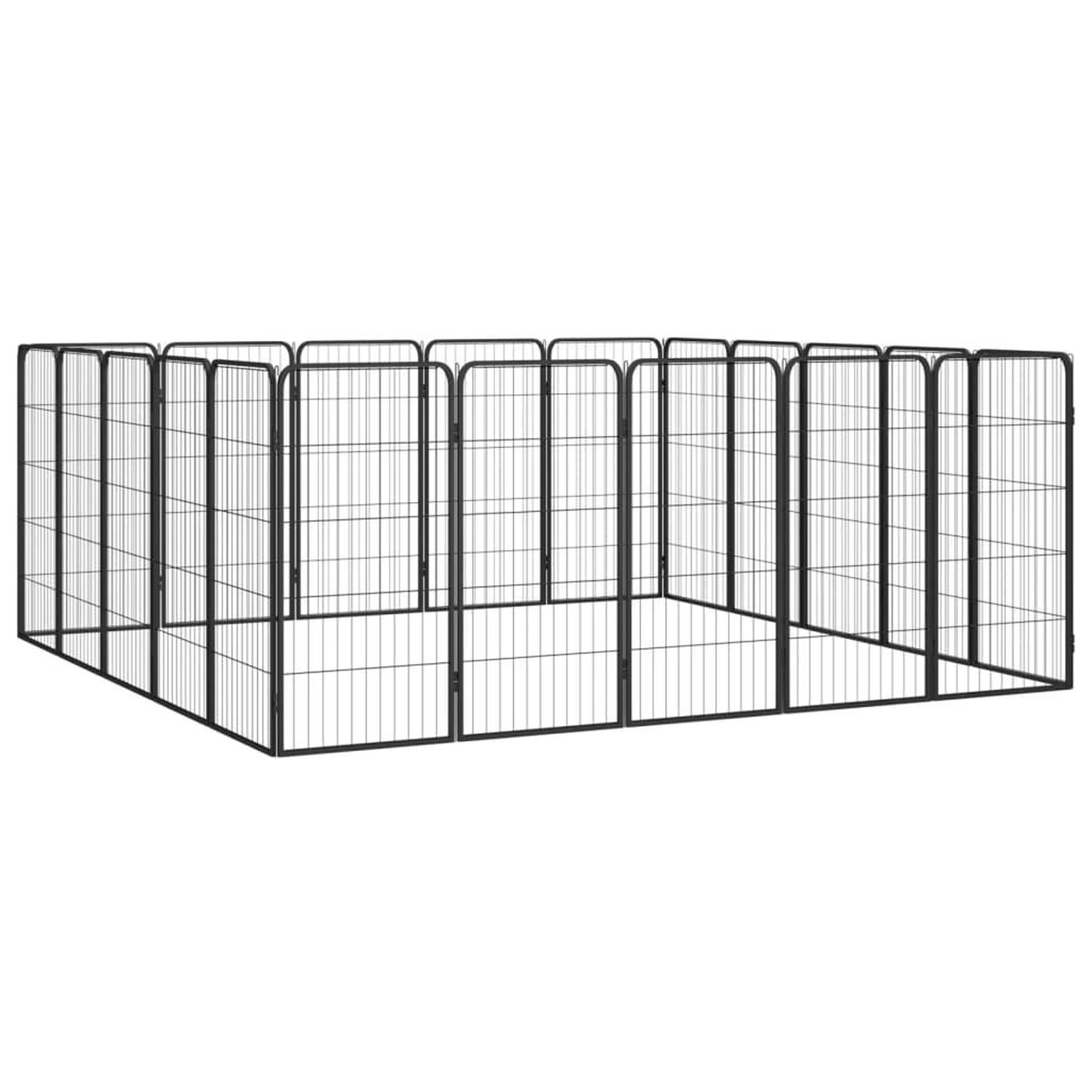 Voir la diapositive 3 : VIDAXL Parc pour chien 20panneaux Noir 50x100cm Acier enduit de poudre