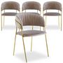 Voir la diapositive 1 : Paris Prix Lot de 4 Chaises en Velours  Batora  79cm Taupe