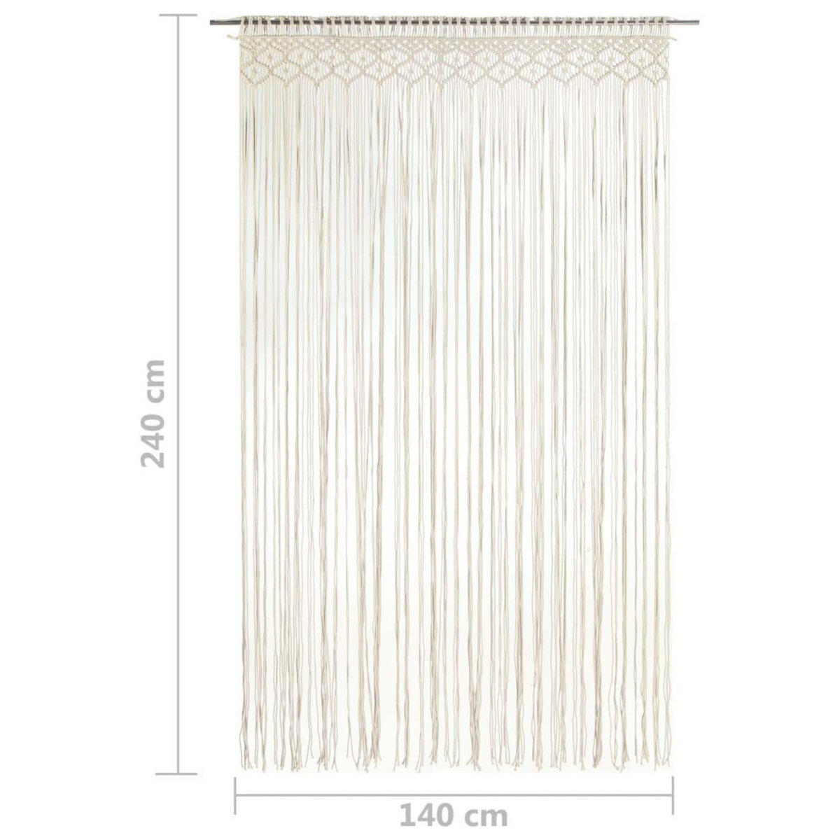 VIDAXL Rideau en macrame 140x240 cm Coton