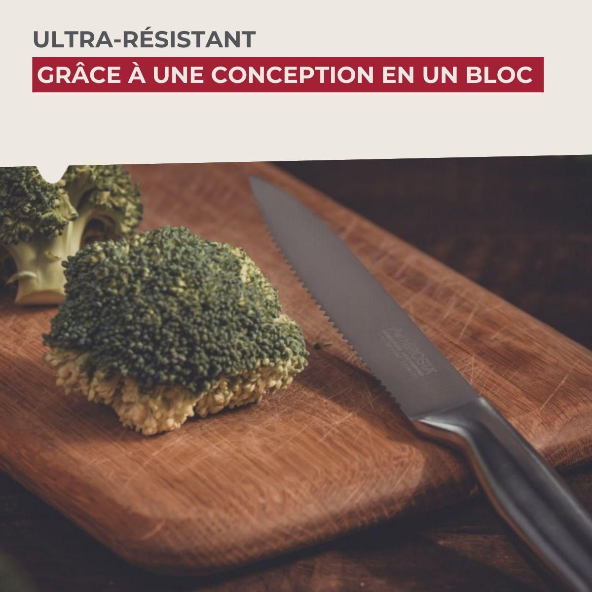 NIROSTA Couteau de cuisine professionnel 24 cm lame crantée Nirosta Star