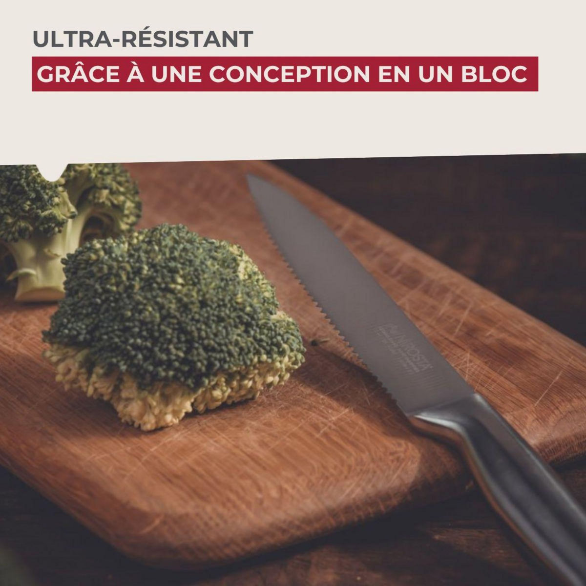 NIROSTA Couteau de cuisine professionnel 24 cm lame crantée Nirosta Star