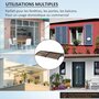 Voir la diapositive 6 : OUTSUNNY Auvent marquise de porte design voûté arrondi dim. 195L x 80l x 23H cm polycarbonate plastique