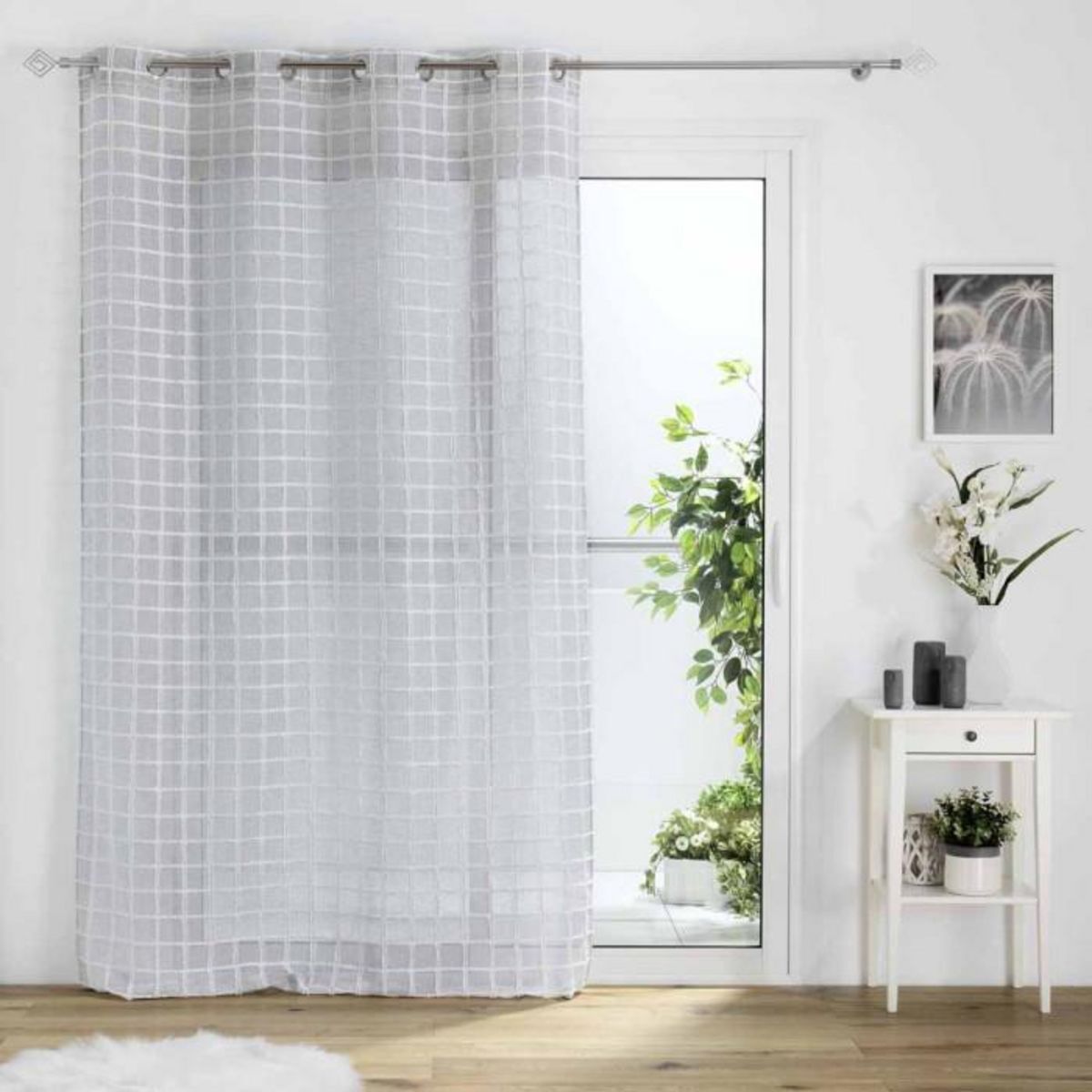 Paris Prix Rideau Voilage à Œillets  Karrona  140x240cm Gris