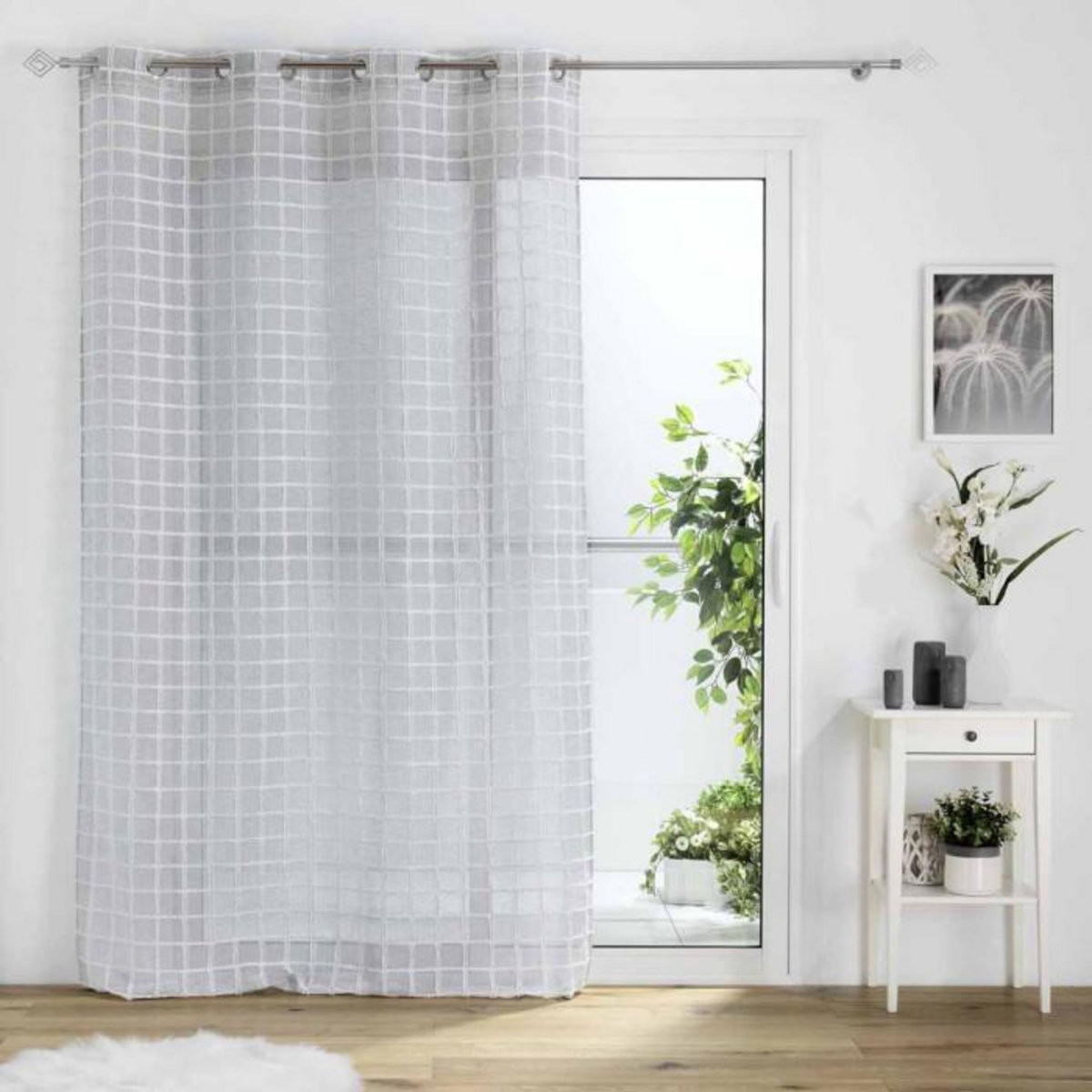 Paris Prix Rideau Voilage à Œillets  Karrona  140x240cm Gris