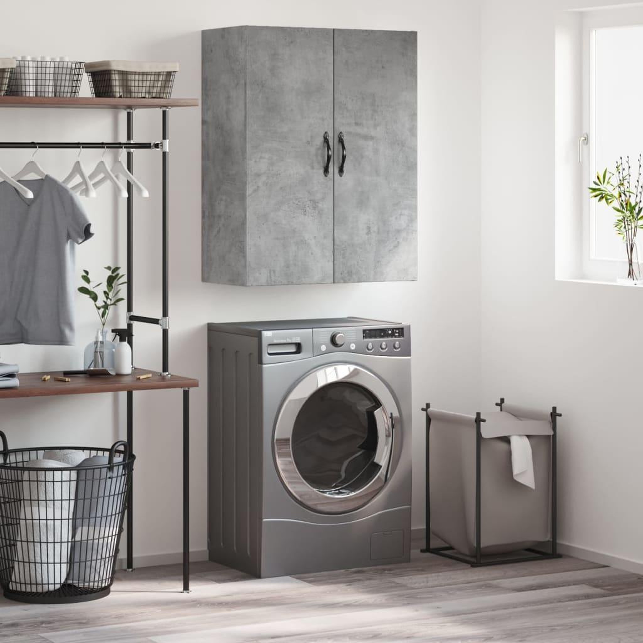 VIDAXL Armoire murale gris beton 69,5x34x90 cm bois d'ingenierie