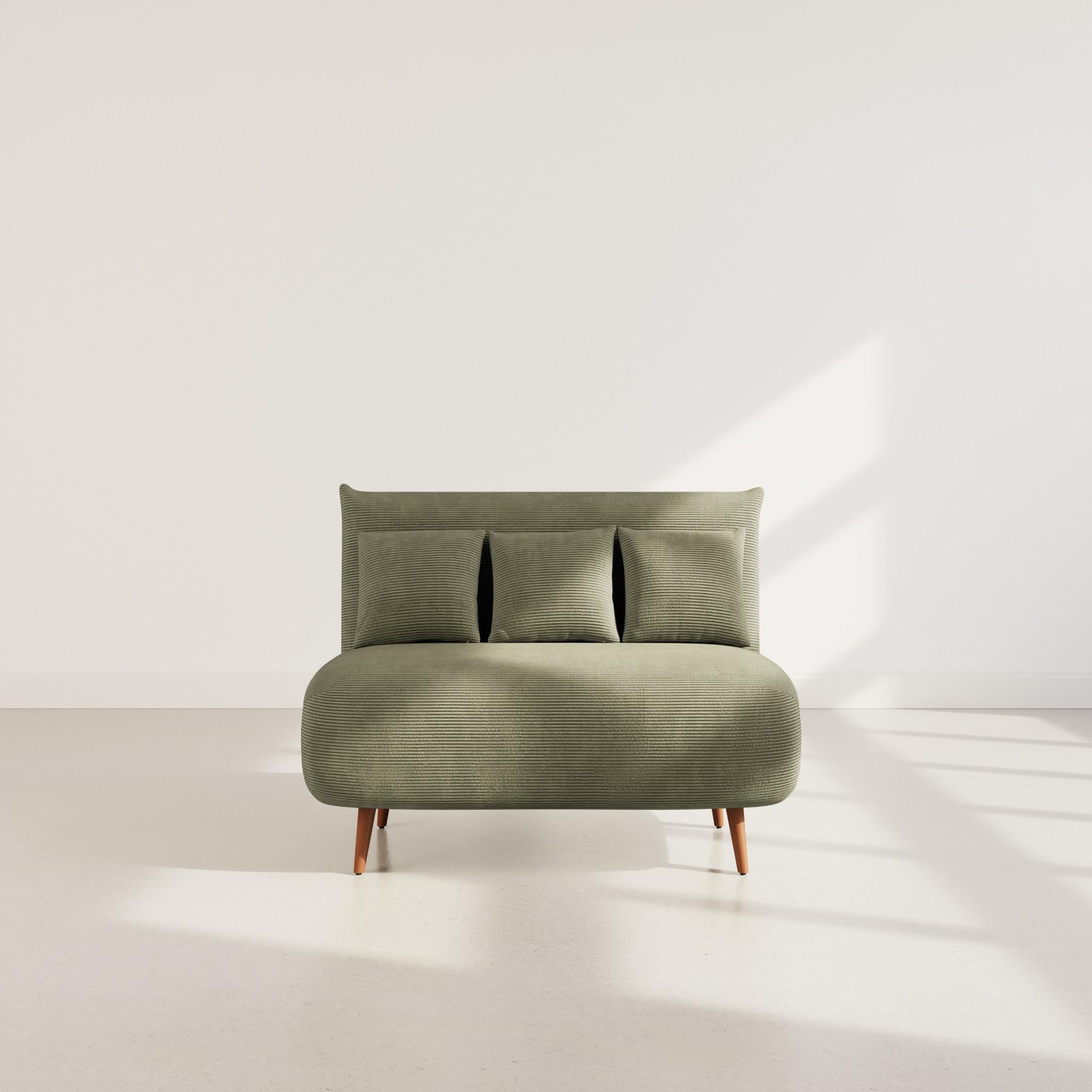 Voir la diapositive 5 : BEST MOBILIER Lumi - banquette convertible clic-clac 2 places en velours côtelé