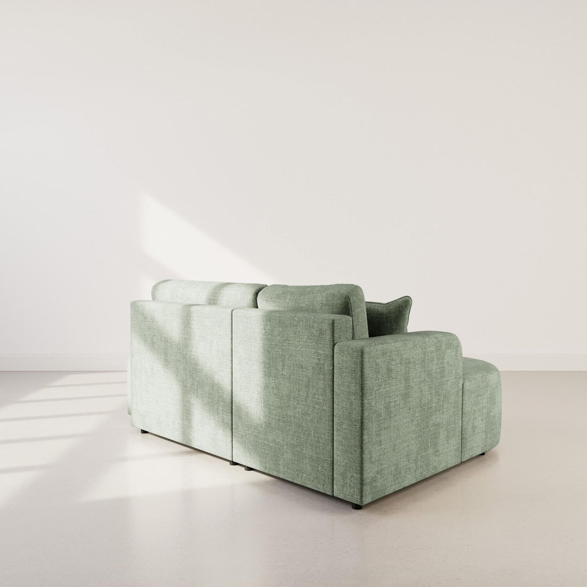 BEST MOBILIER Miro - canapé d'angle gauche 4 places convertible avec coffre en velours texturé