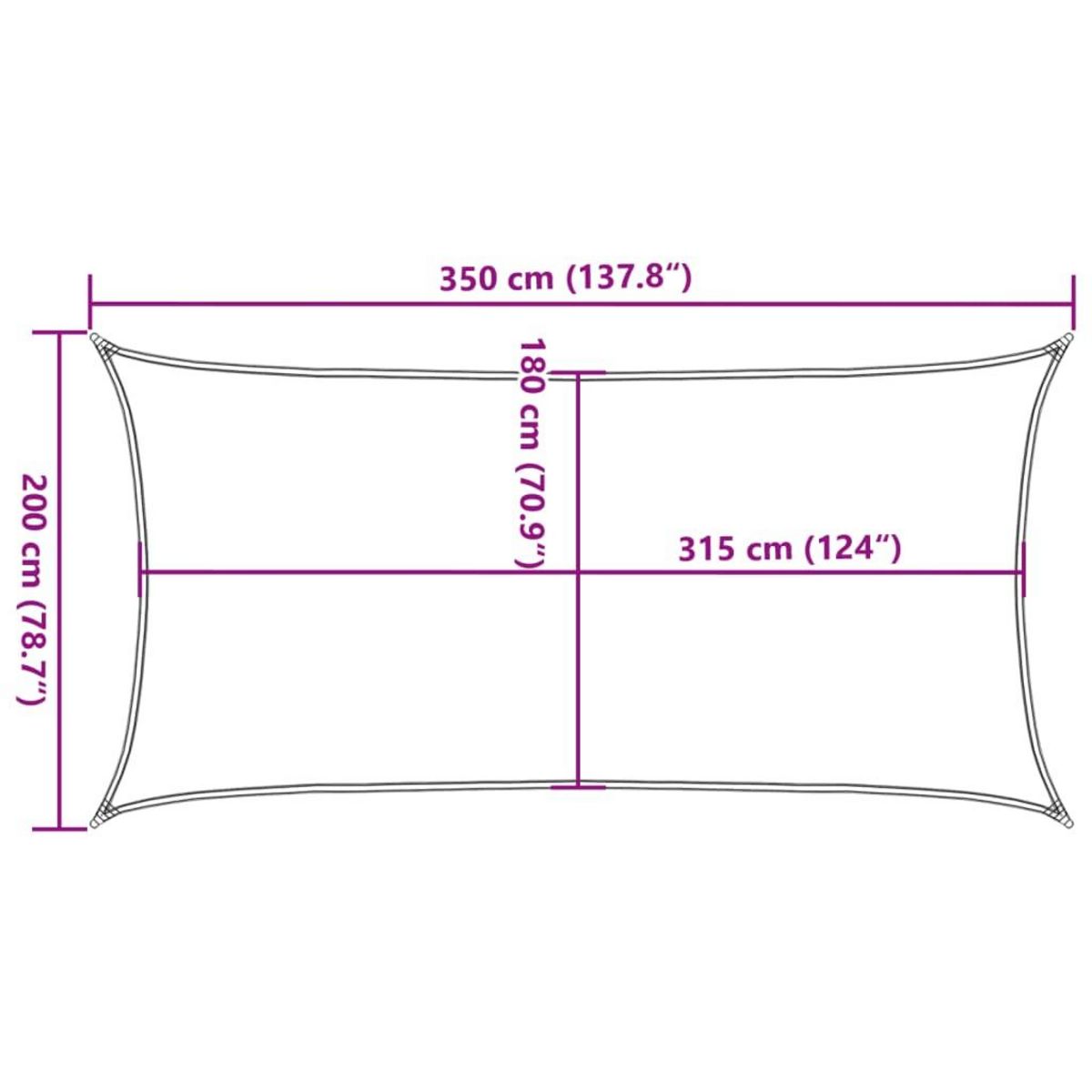 VIDAXL Voile d'ombrage 160 g/m^2 Taupe 2x3,5 m PEHD