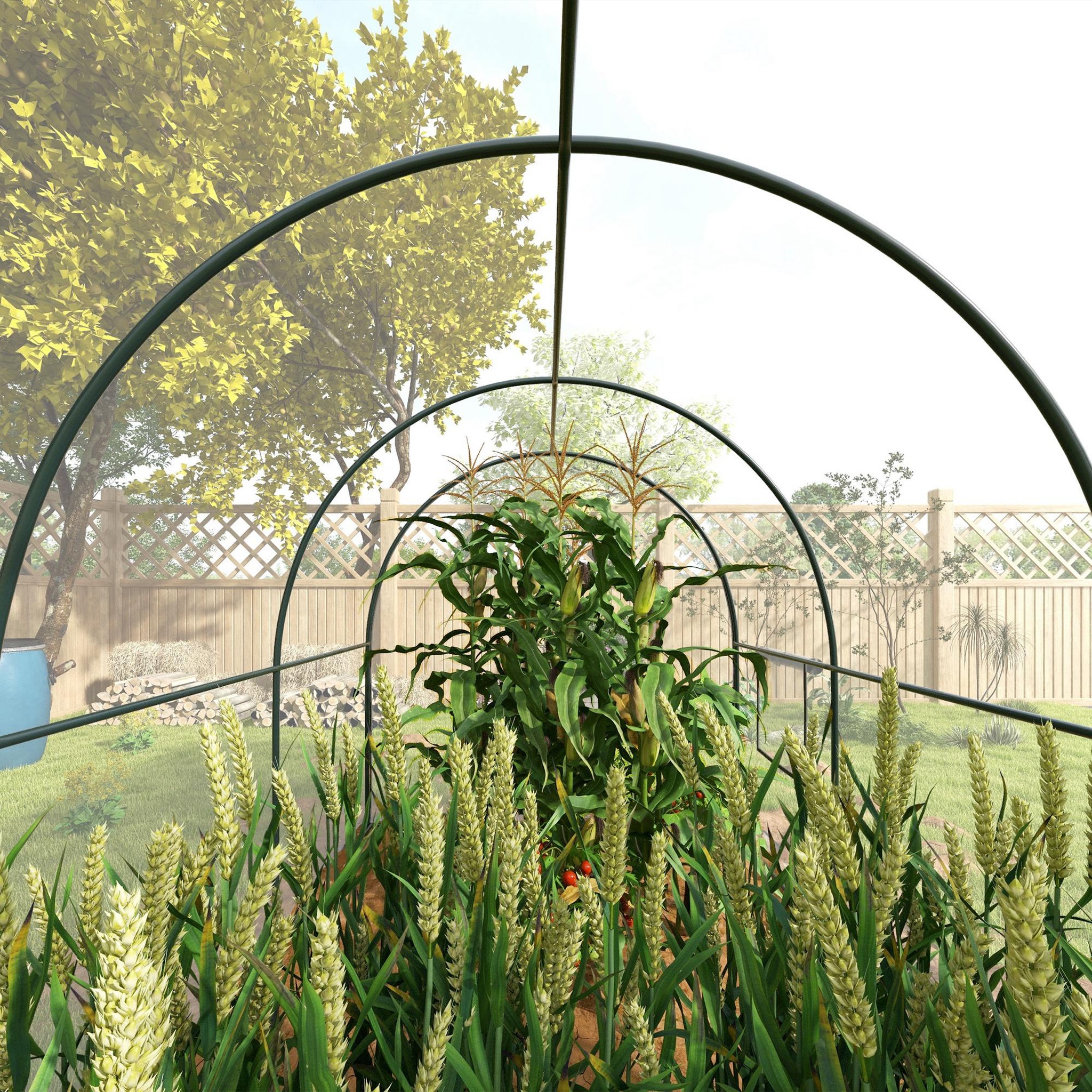 Voir la diapositive 5 : OUTSUNNY Serre tunnel serre à tomates surface sol 6 m² 3l x 2l x 2h m