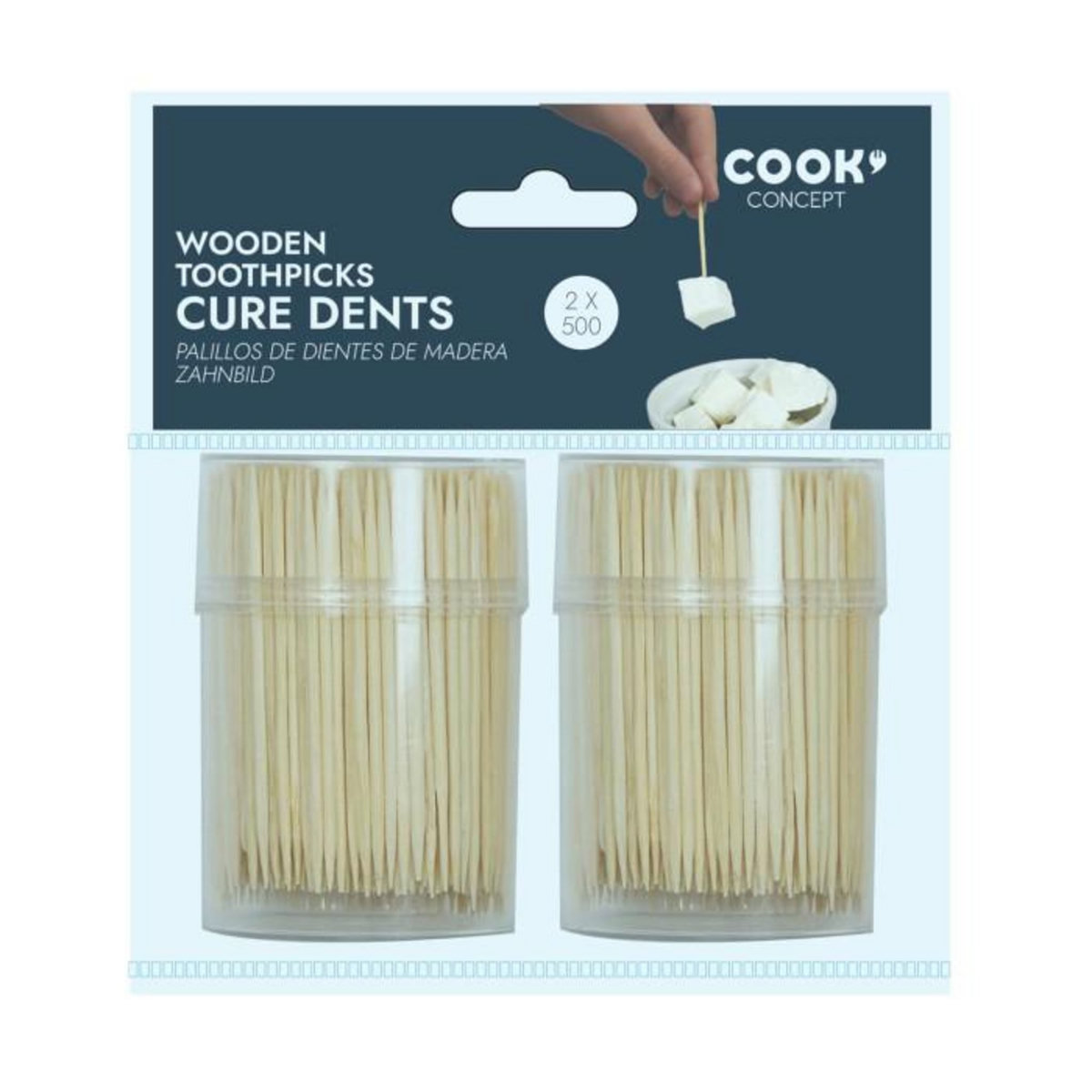 Paris Prix Lot de 2 Pots à Cure-Dents  Bambou  7cm Beige