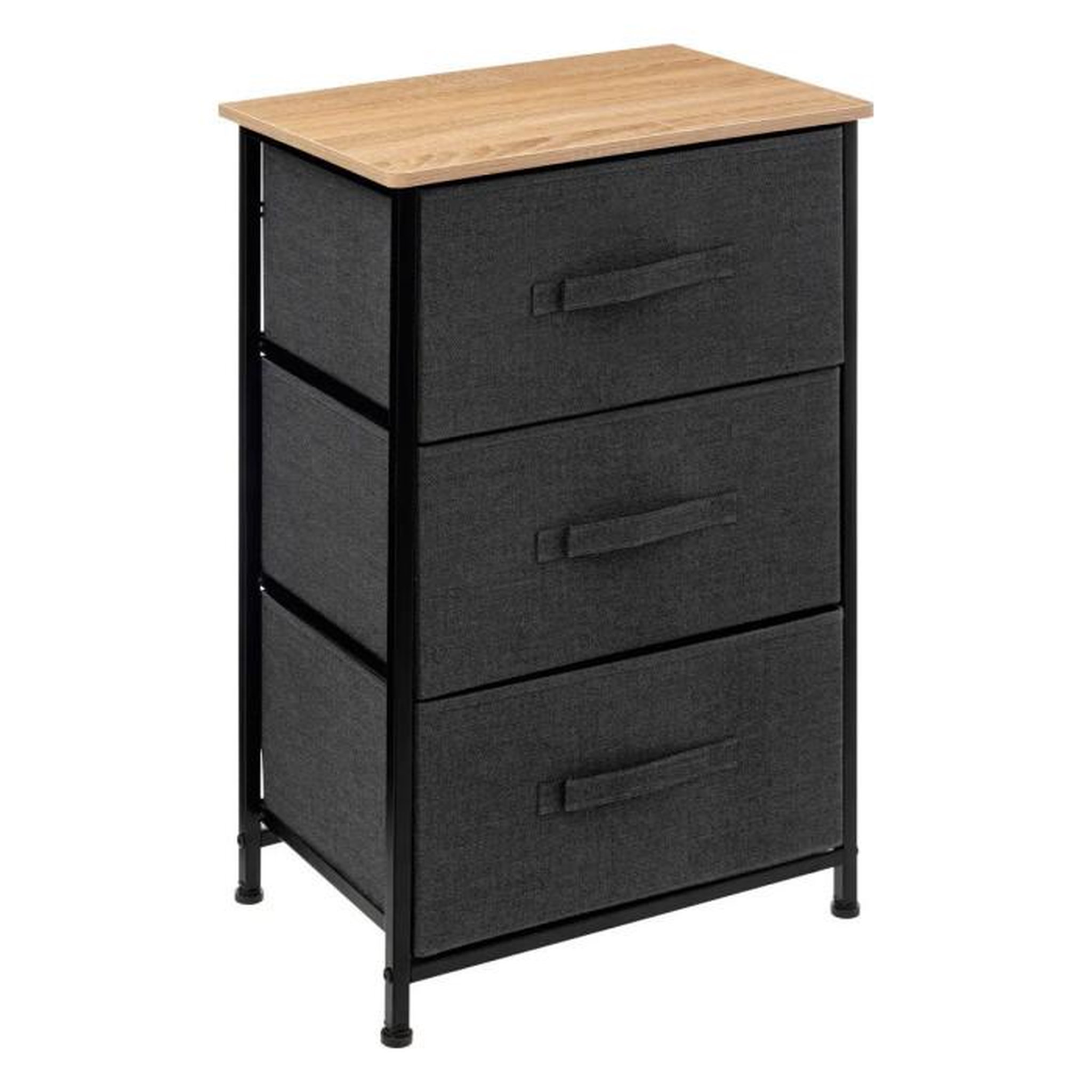 FIVE Meuble de Rangement 3 Tiroirs  Tissa  73cm Gris Foncé