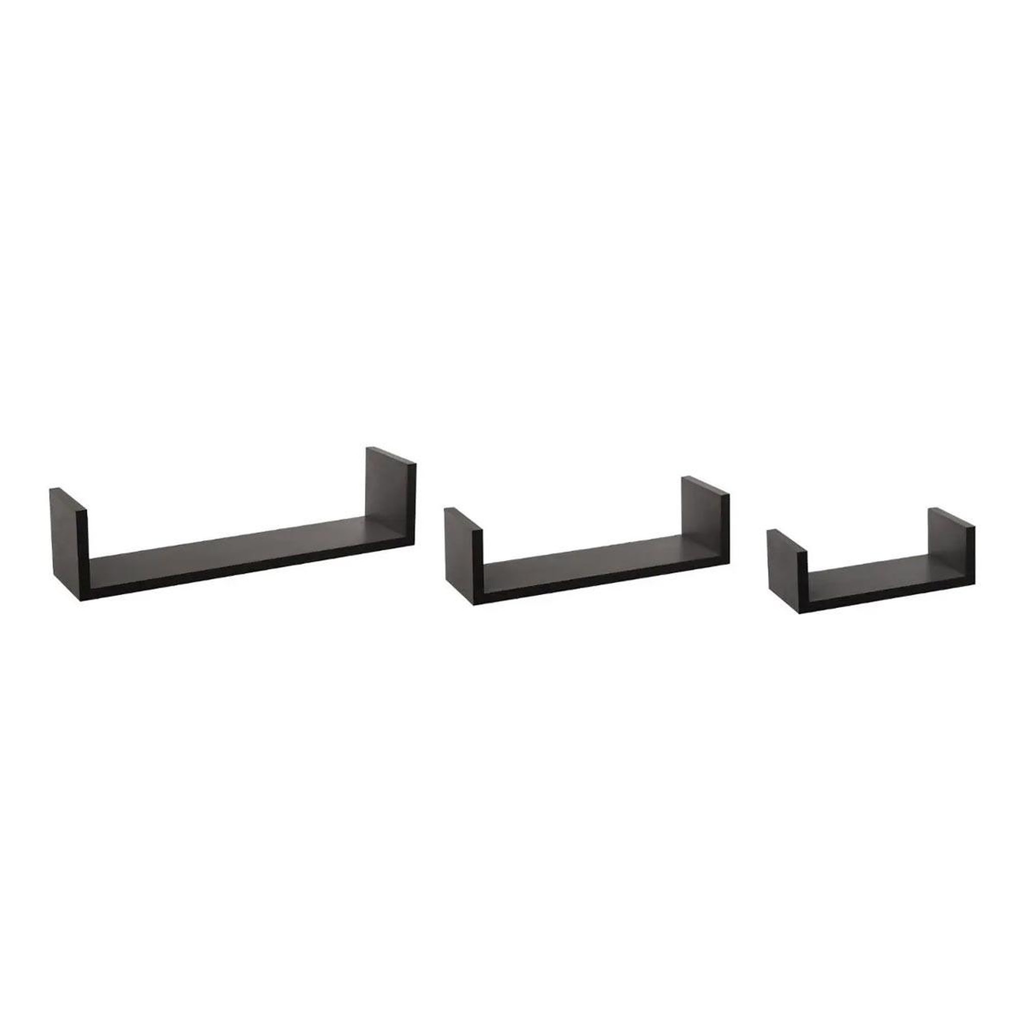 FIVE Lot de 3 étagères murales  bord  42cm noir