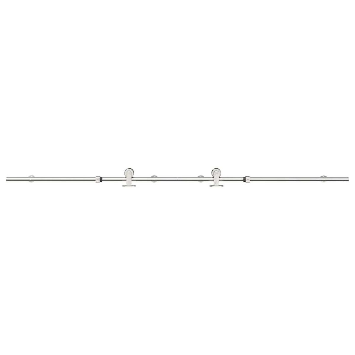 VIDAXL Kit fixation porte coulissante 200 cm Acier inoxydable Argente