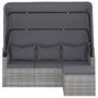 Voir la diapositive 3 : VIDAXL Canape de jardin 3 places avec toit et repose-pieds Gris