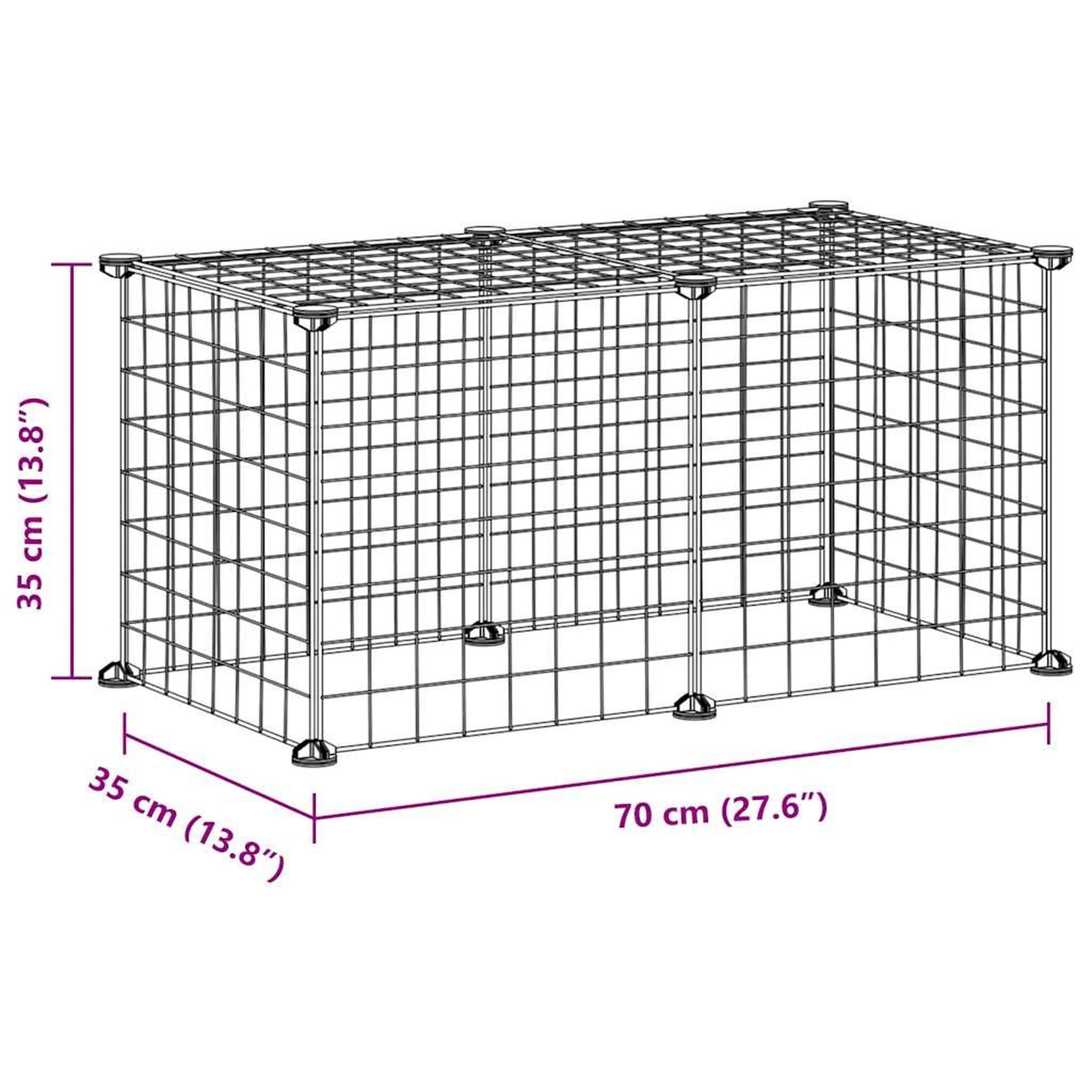 Voir la diapositive 4 : VIDAXL Cage animaux de compagnie a 8 panneaux Noir 35x35 cm Acier