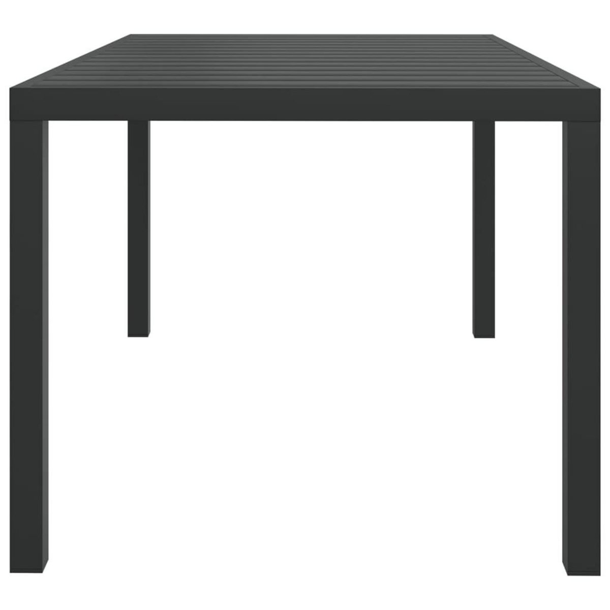 VIDAXL Table de jardin noir 150 x 90 x 74 cm Aluminium et WPC