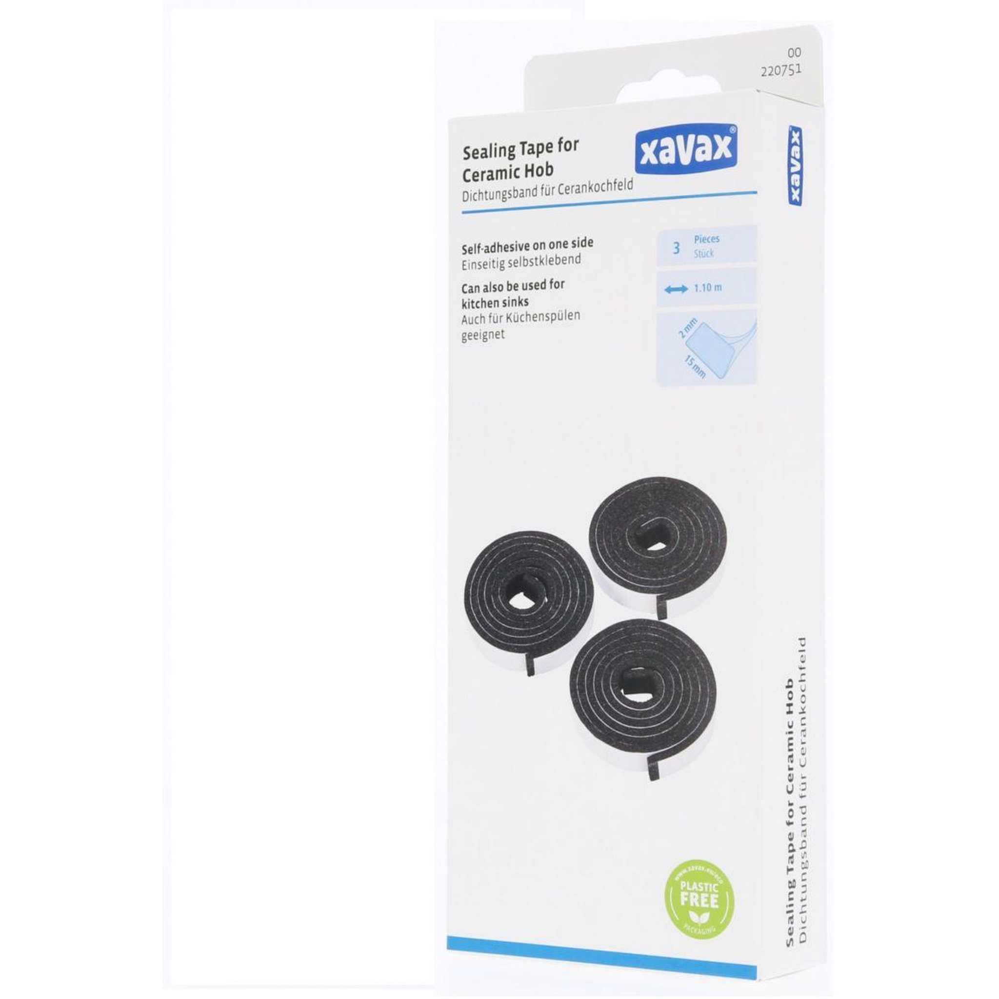 Voir la diapositive 2 : XAVAX Joint etancheite pour table cuisson 3x1.10m