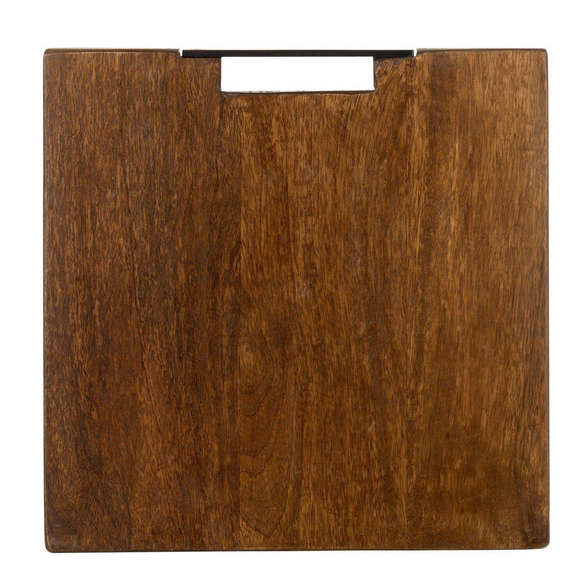 Voir la diapositive 2 : J-LINE Planche à découper en bois  longue  35cm marron