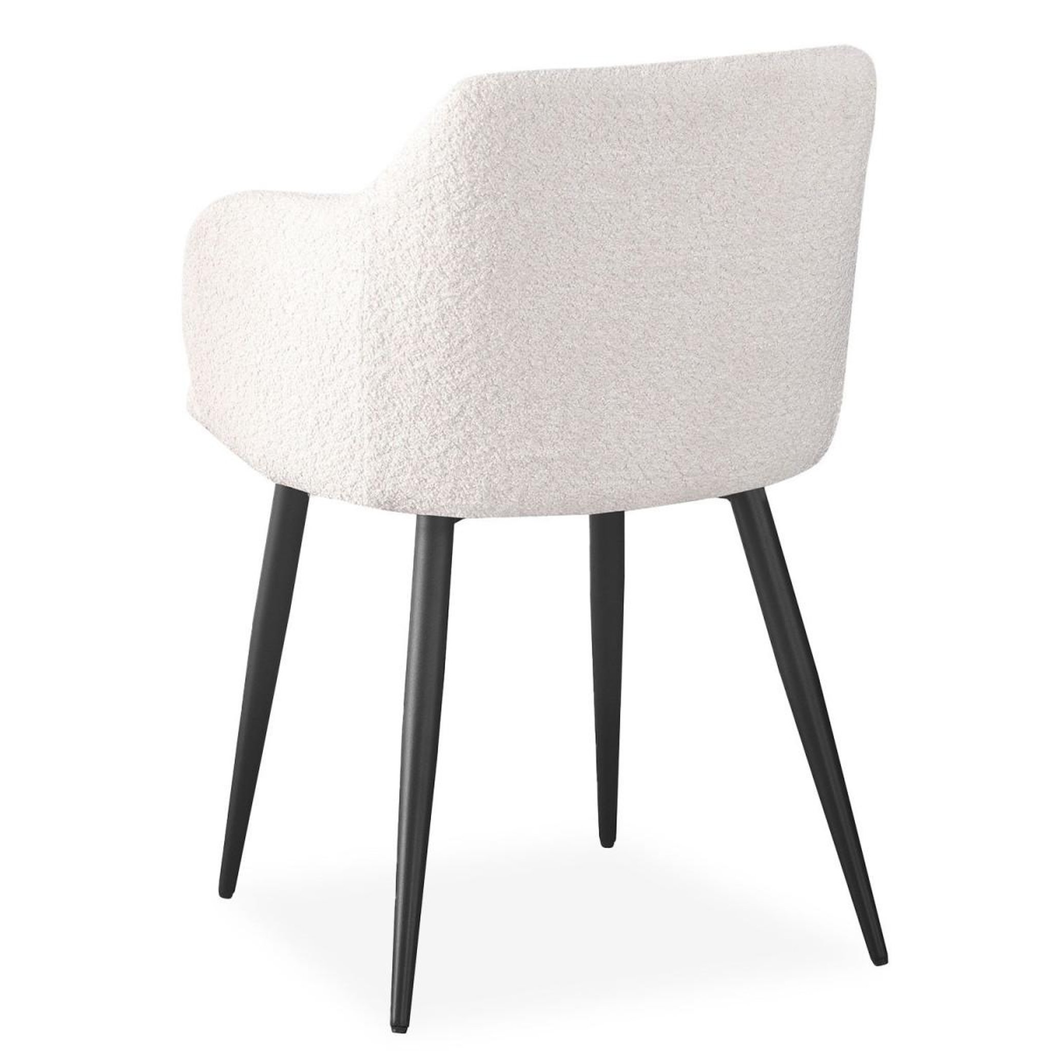 Voir la diapositive 4 : Paris Prix Lot de 4 chaises tissu bouclette  valeria  79cm crème & noir