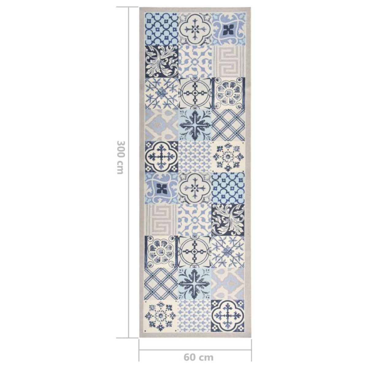 VIDAXL Tapis de cuisine lavable Mosaïque 60x300 cm