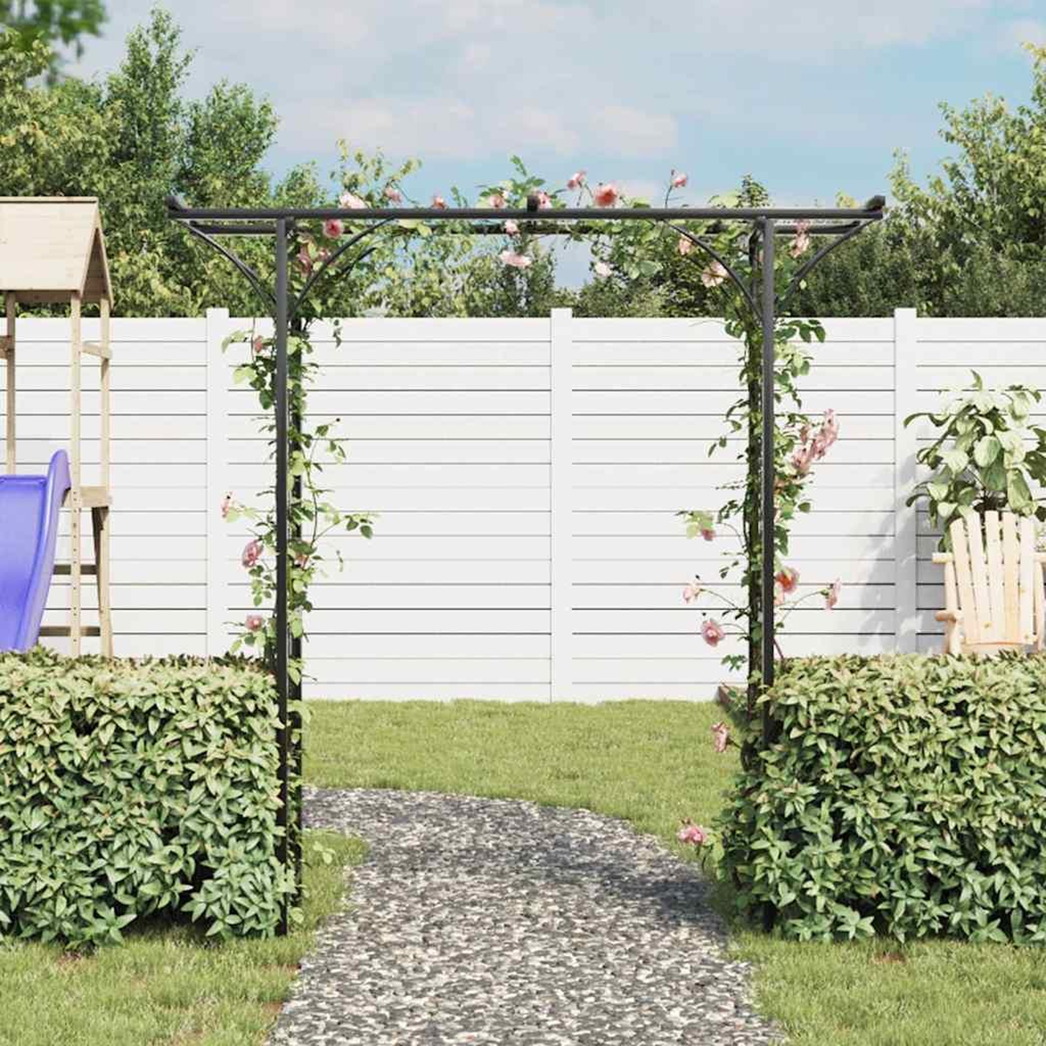 Voir la diapositive 3 : VIDAXL Arche de jardin 200x52x204 cm