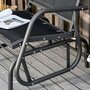 OUTSUNNY Fauteuil à bascule de jardin rocking chair design contemporain métal textilène noir