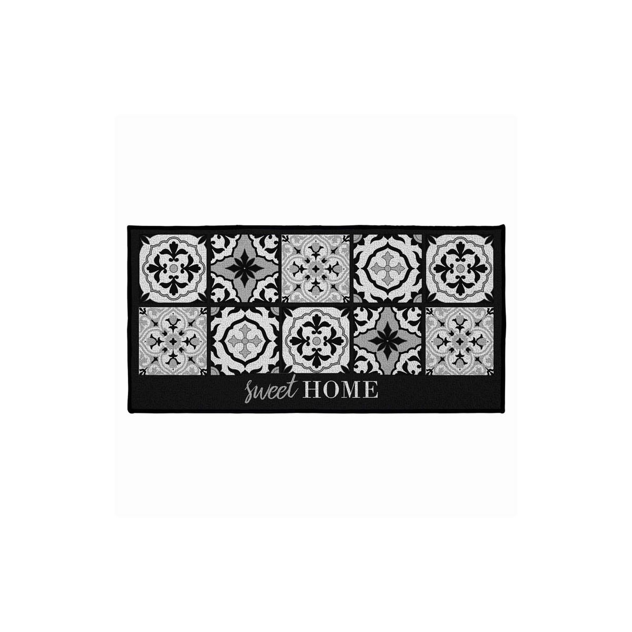 Douceur d'Intérieur Tapis déco rectangulaire  alfama  57x115cm noir