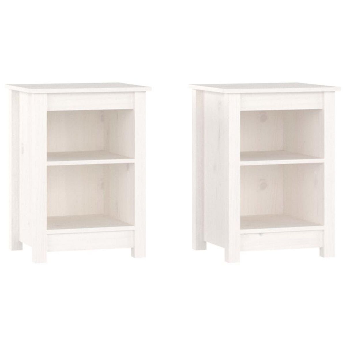 VIDAXL Tables de chevet 2 pcs Blanc 40x35x55 cm Bois de pin solide