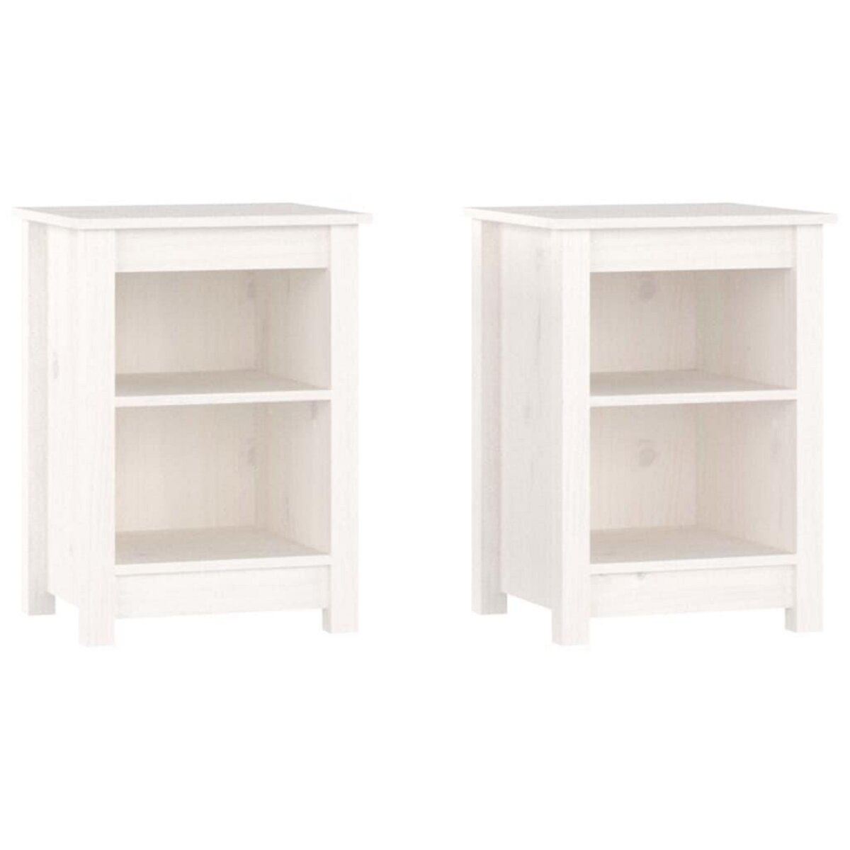 VIDAXL Tables de chevet 2 pcs Blanc 40x35x55 cm Bois de pin solide