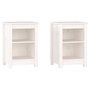 Voir la diapositive 2 : VIDAXL Tables de chevet 2 pcs Blanc 40x35x55 cm Bois de pin solide