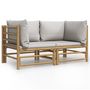 Voir la diapositive 2 : VIDAXL Canapes d'angle de jardin avec coussins gris clair 2 pcs bambou