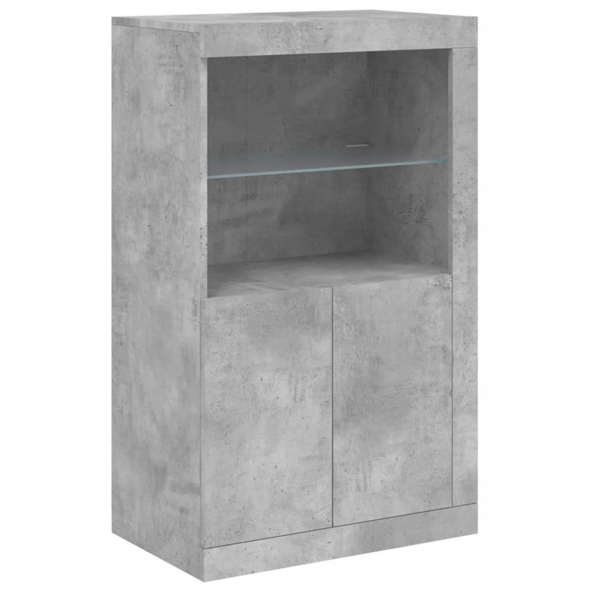 Voir la diapositive 3 : VIDAXL Armoire laterale avec lumieres LED gris beton bois d'ingenierie