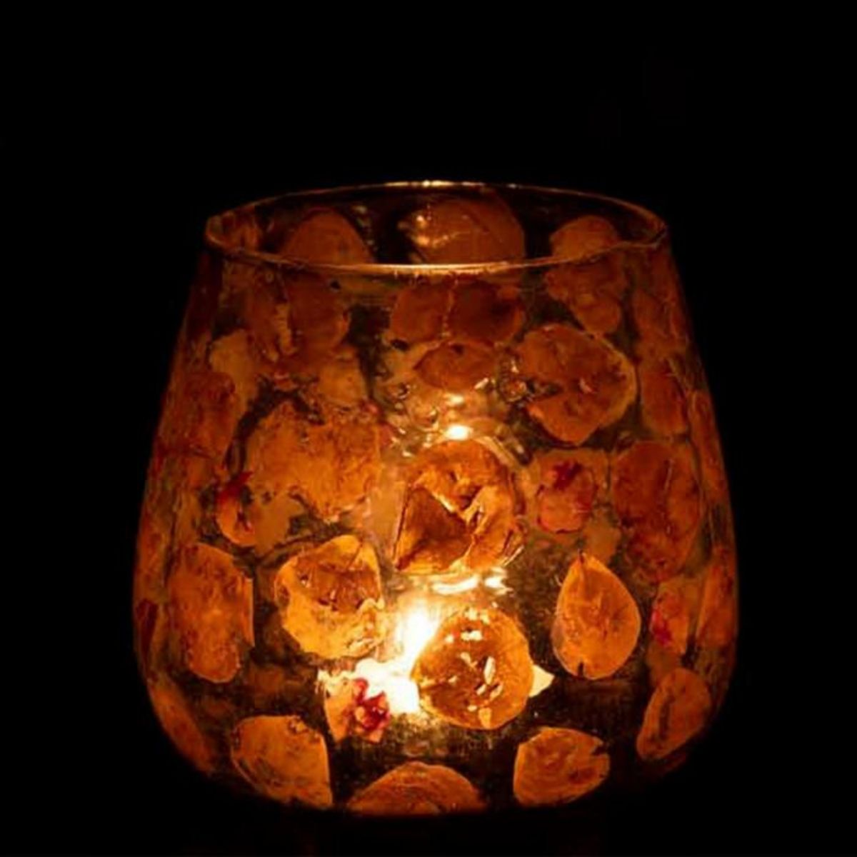 Paris Prix Photophore Design en Verre  Gerard  15cm Ambre