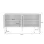 Voir la diapositive 6 : SWEEEK Buffet effet bois rainuré et métal champagne. buffet bas. 4 portes. 140cm