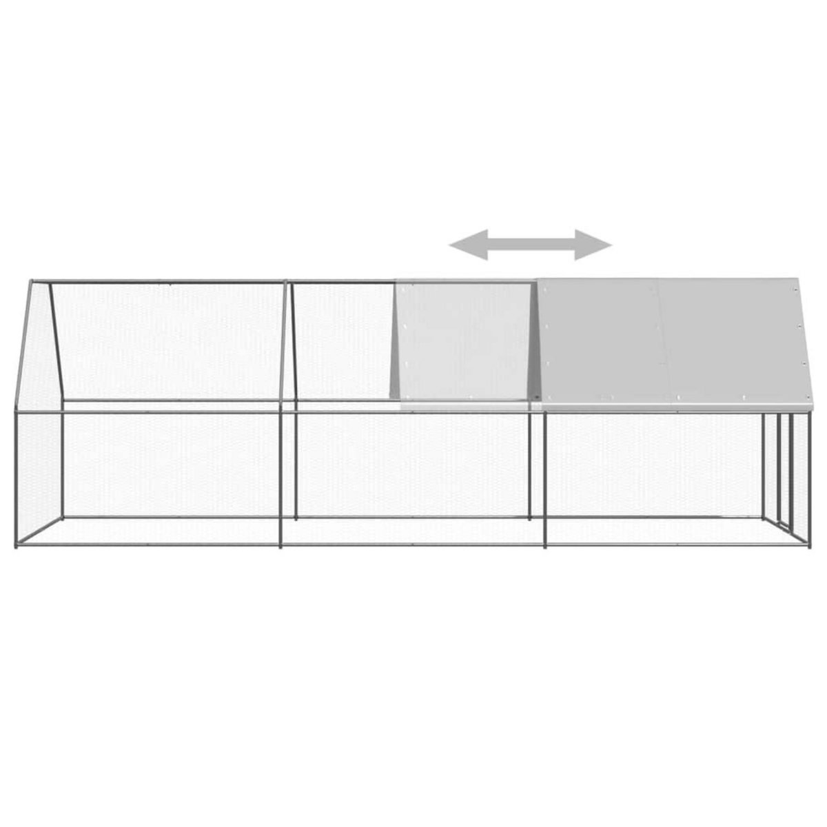 VIDAXL Poulailler d'exterieur 2x6x2 m Acier galvanise