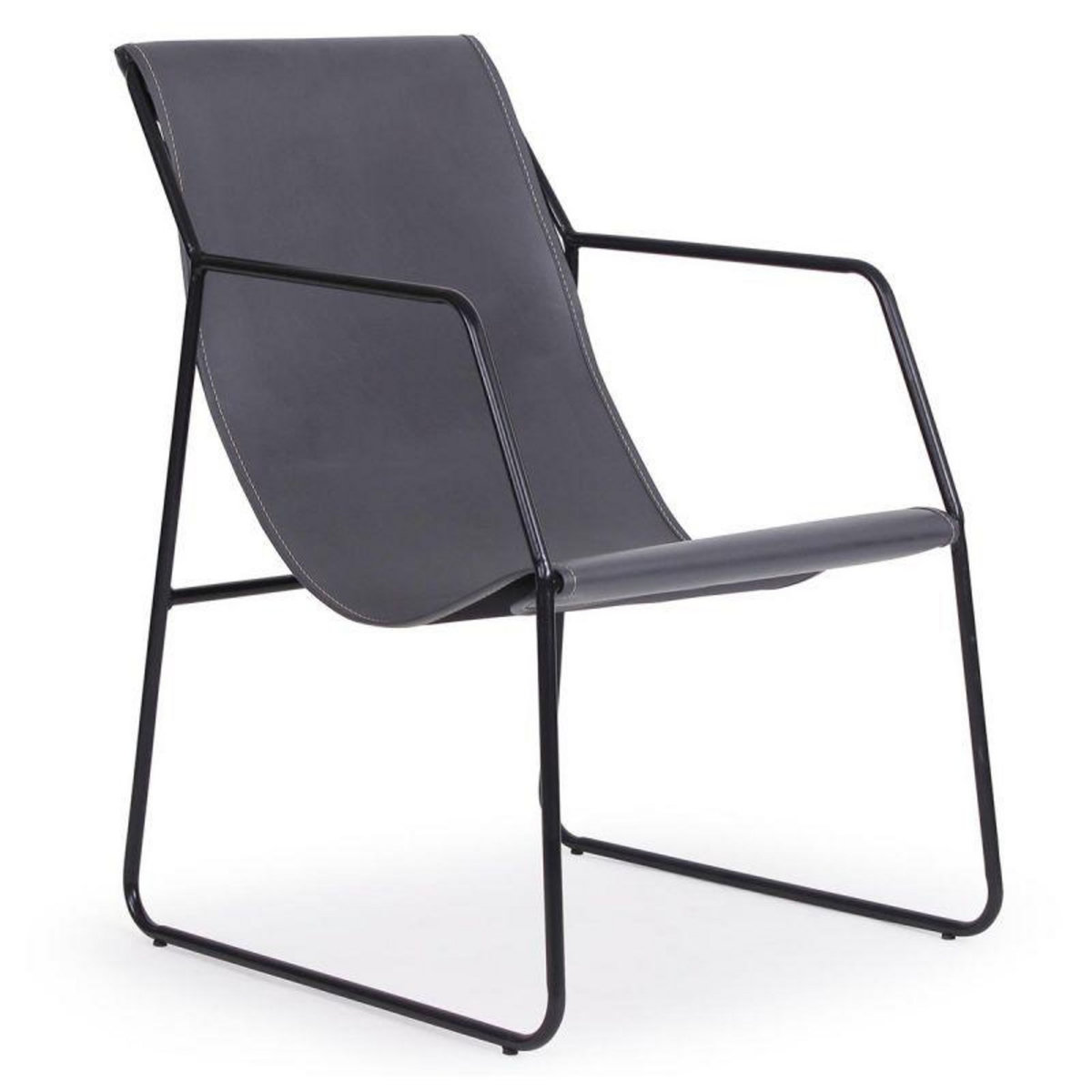 Paris Prix Fauteuil Design en Métal  Lysio  88cm Gris & Noir