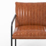 Voir la diapositive 6 : MAISON PAVANE Fauteuil en cuir de buffle marron et métal noir-Armand
