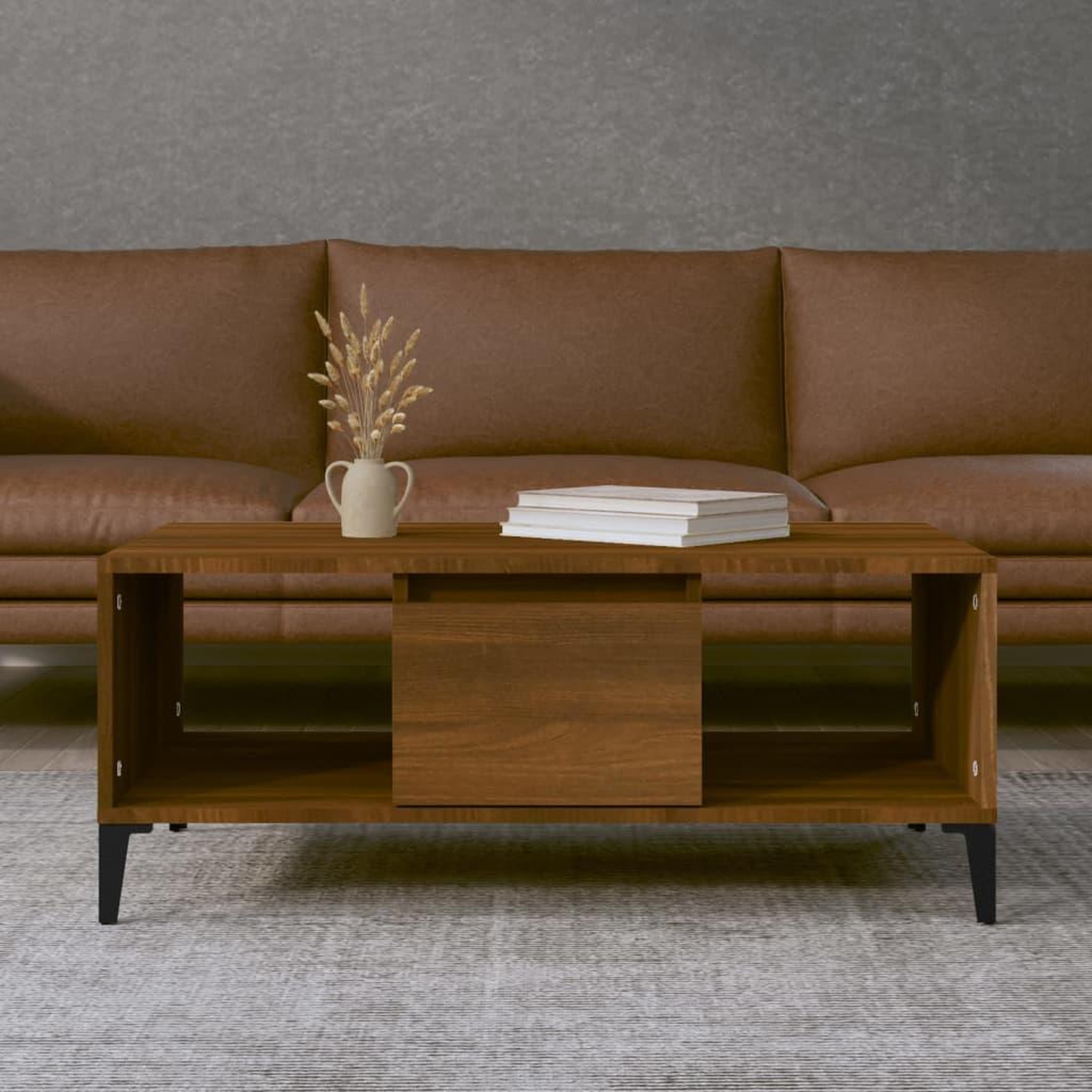 Voir la diapositive 1 : VIDAXL Table basse Chene marron 90x50x36,5 cm Bois d'ingenierie