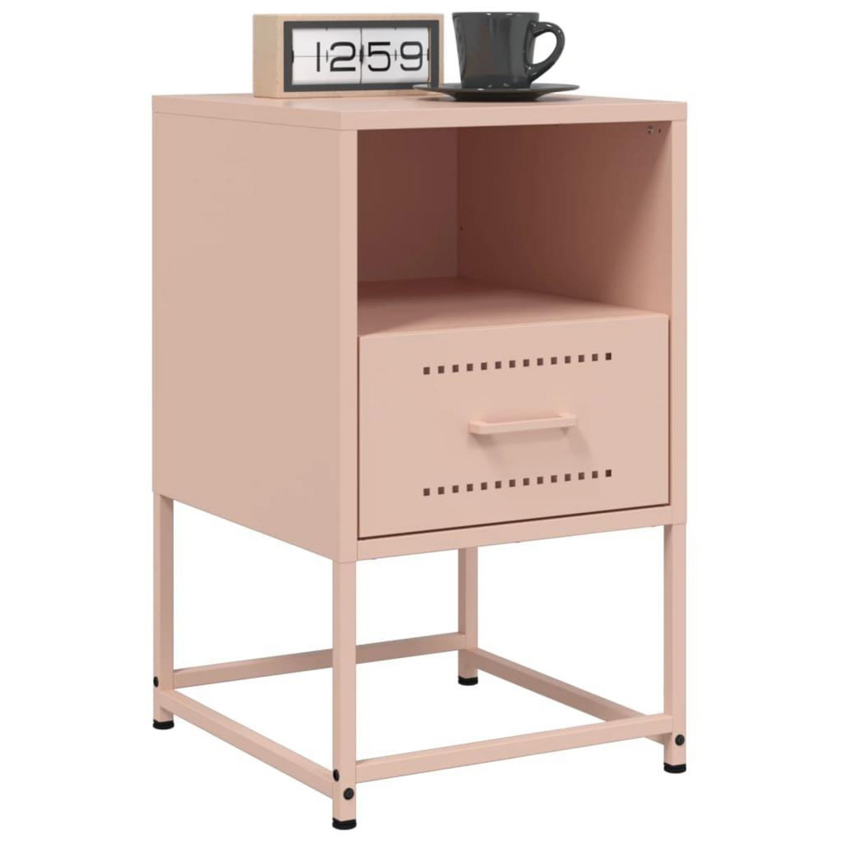 VIDAXL Tables de chevet 2 pcs rose 36x39x60,5 cm acier