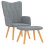 Voir la diapositive 2 : VIDAXL Chaise de relaxation avec tabouret Gris clair Tissu
