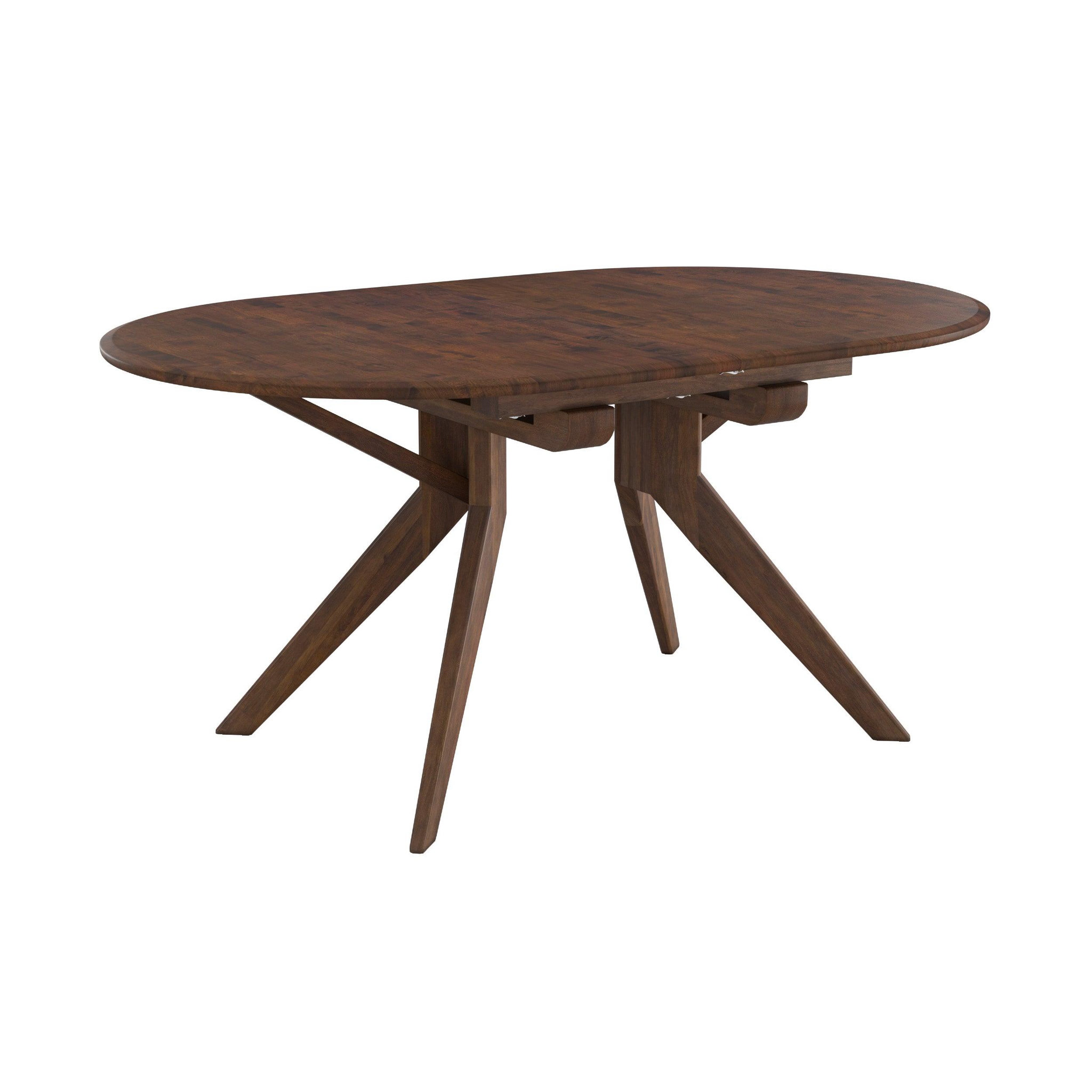 MAISON PAVANE Table extensible en bois d'hévéa massif foncé 6 à 10 personnes-oli