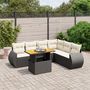 Voir la diapositive 1 : VIDAXL Salon de jardin 7 pcs avec coussins noir resine tressee