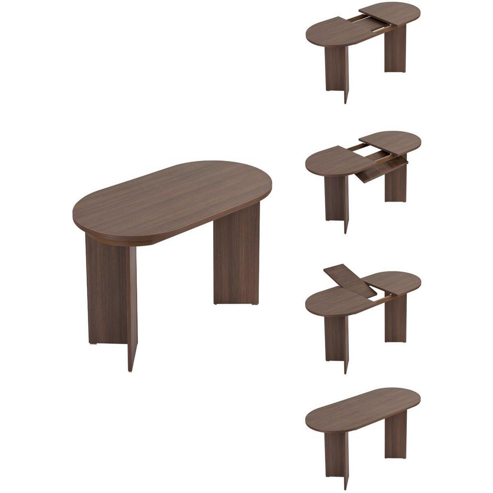 Voir la diapositive 3 : Habitat et Jardin Table repas extensible en bois 160/200 cm  sorell  - 8 places - marron