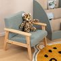 Voir la diapositive 2 : ATMOSPHERA Fauteuil enfant en bois et bouclette TEDDY - Vert céladon