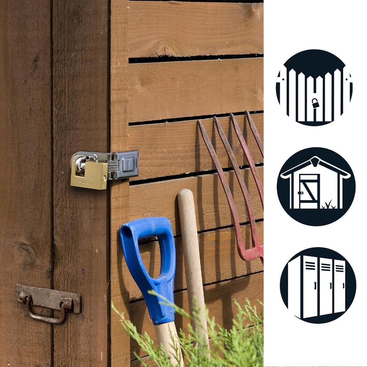 Master lock 608EURD Cadenas Rectangulaire en Laiton Massif à Clé, Doré, 8,3 x 8,5 x 1,8 cm