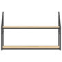 Voir la diapositive 4 : VIDAXL Etagere murale 2 niveaux chene sonoma 80x21x51 cm